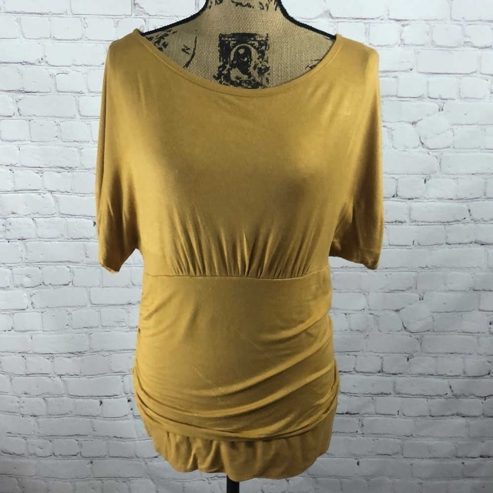 Dress Barn Scoop Neck Cinched Side Top
